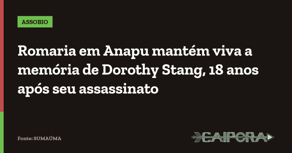 Romaria em Anapu mantém viva a memória de Dorothy Stang, 18 anos após seu assassinato