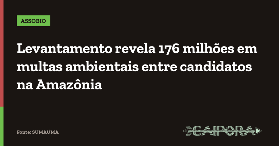 Levantamento revela 176 milhões em multas ambientais entre candidatos na Amazônia