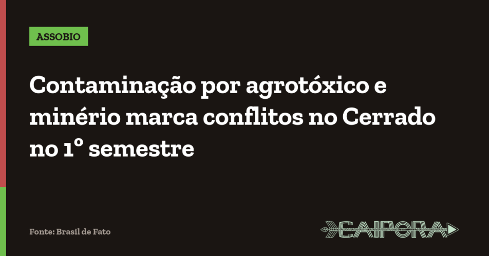 Contaminação por agrotóxico e minério marca conflitos no Cerrado no 1º semestre