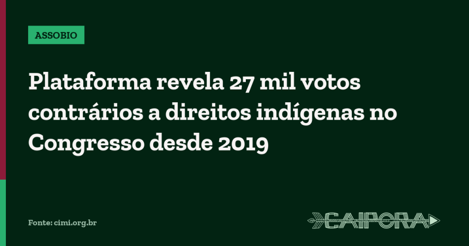 Plataforma revela 27 mil votos contrários a direitos indígenas no Congresso desde 2019