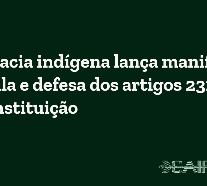 Advocacia indígena lança manifesto por Lula e defesa dos artigos 231 e 232 da Constituição